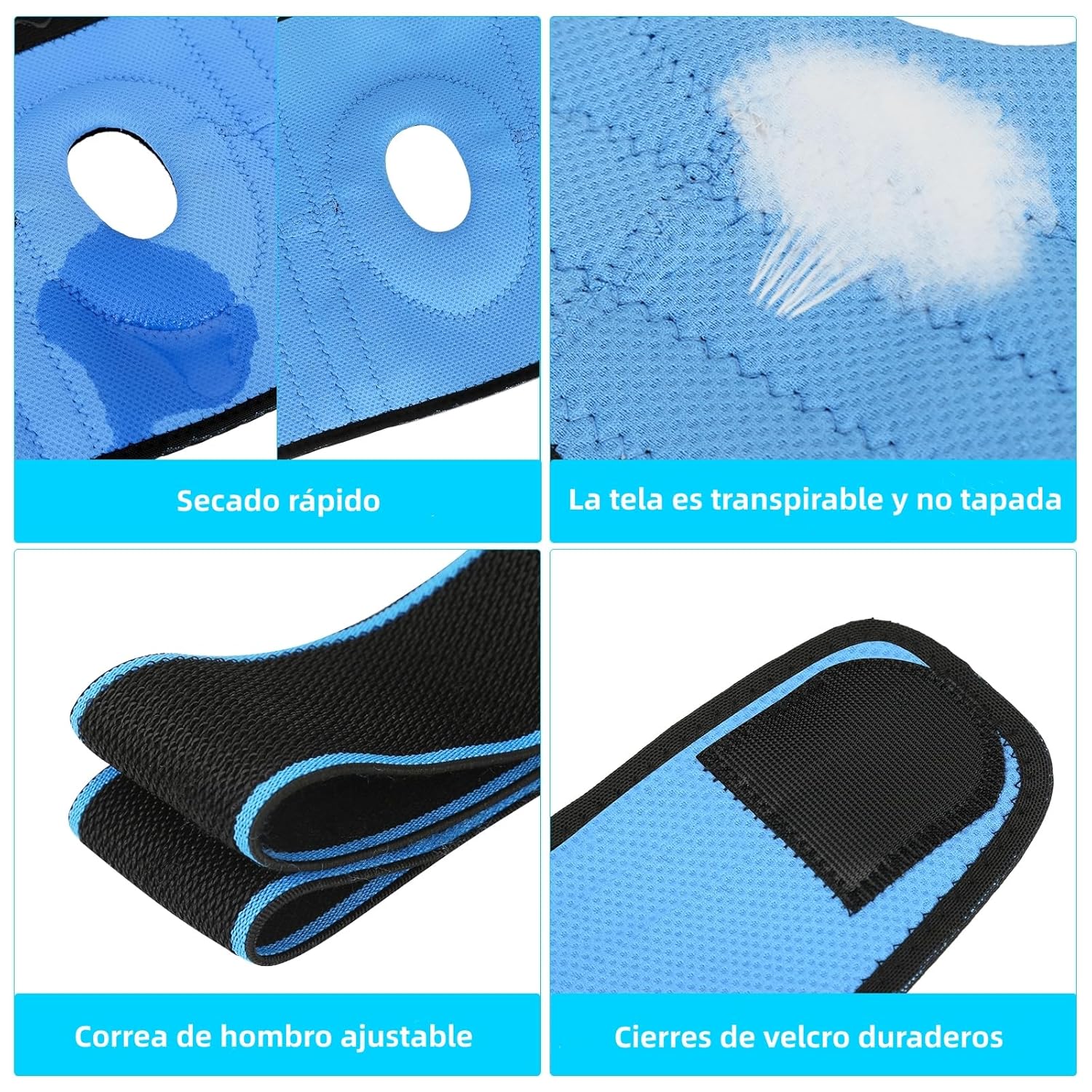 Rodillera TOVIKI con almohadilla de silicona para rótula y estabilizadores laterales