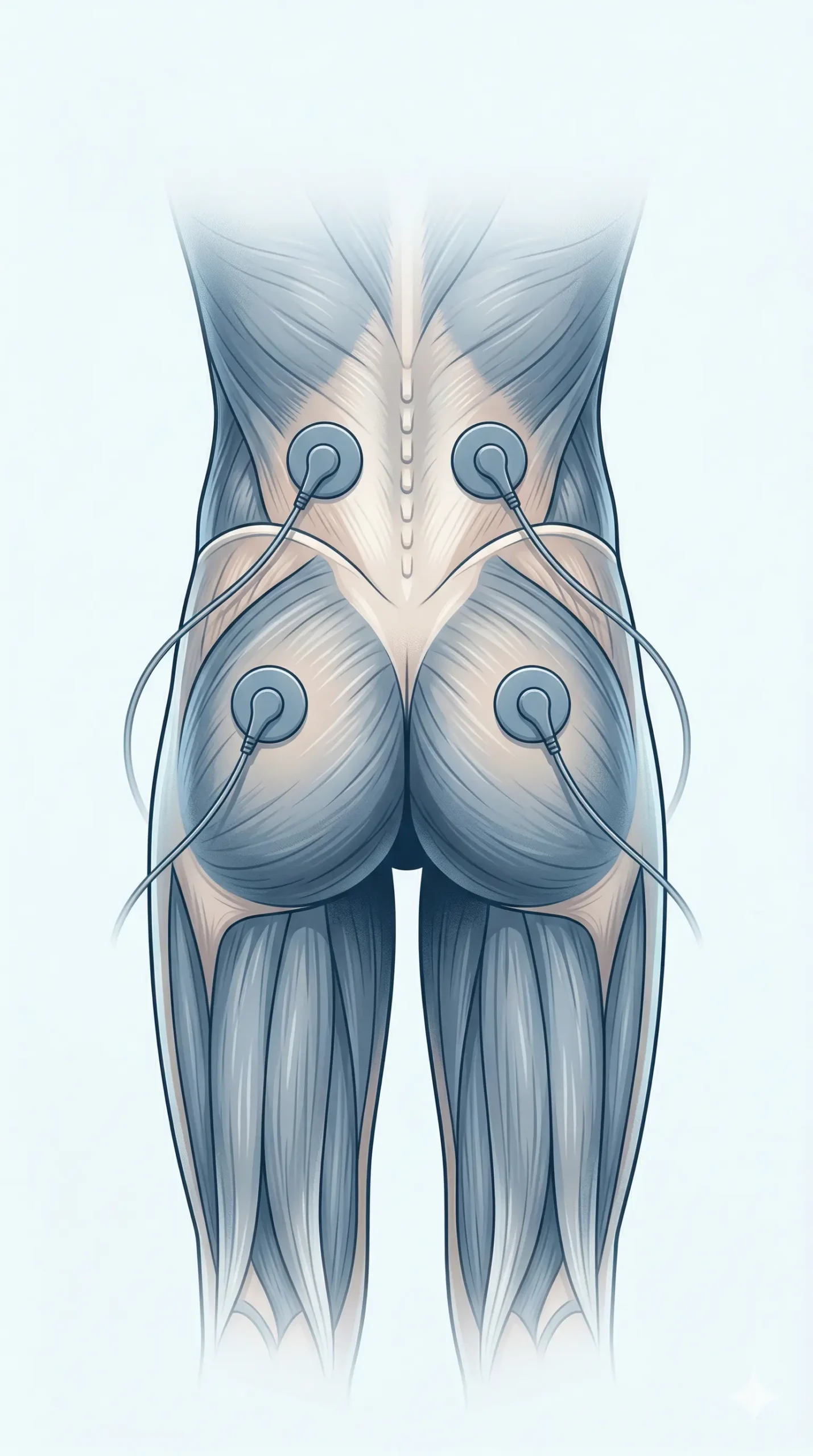 Cómo colocar TENS para ciática con electrodos en zona lumbar y glúteo