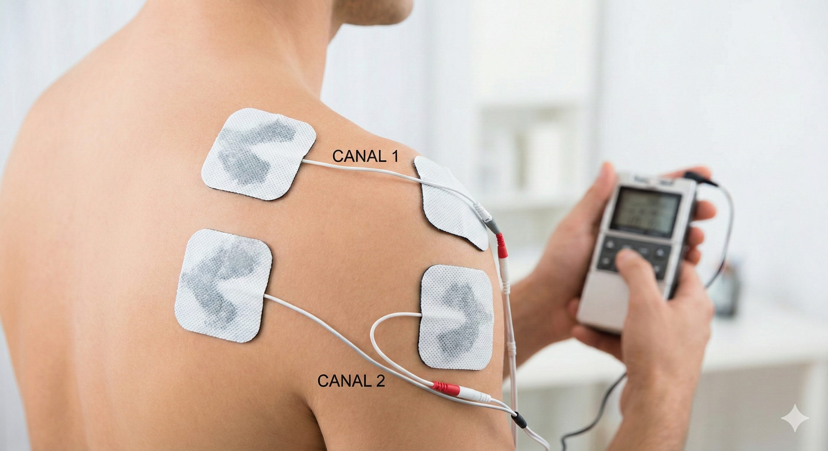 Colocación general de electrodos TENS en el hombro