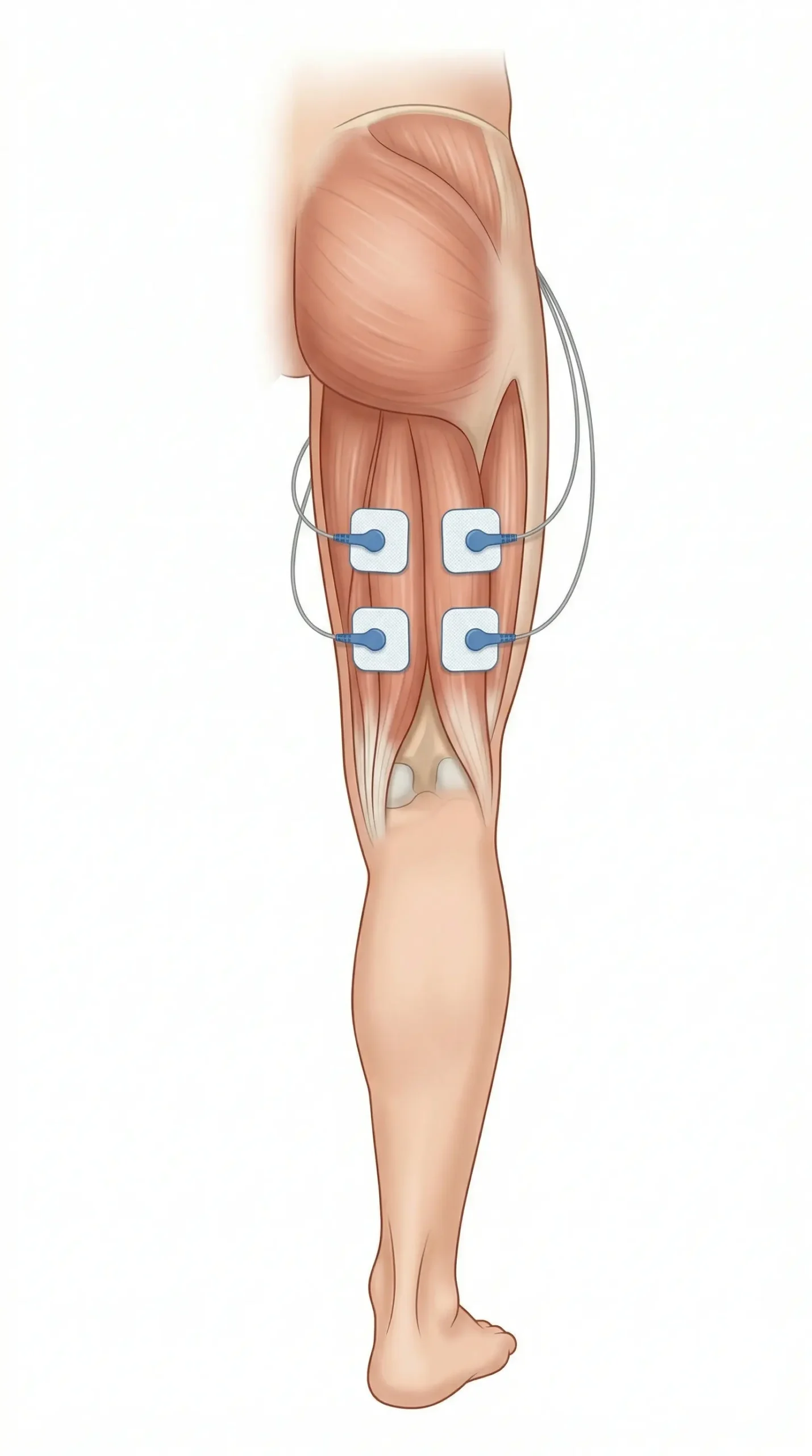 Cómo colocar TENS en isquiotibiales con electrodos en la parte posterior del muslo