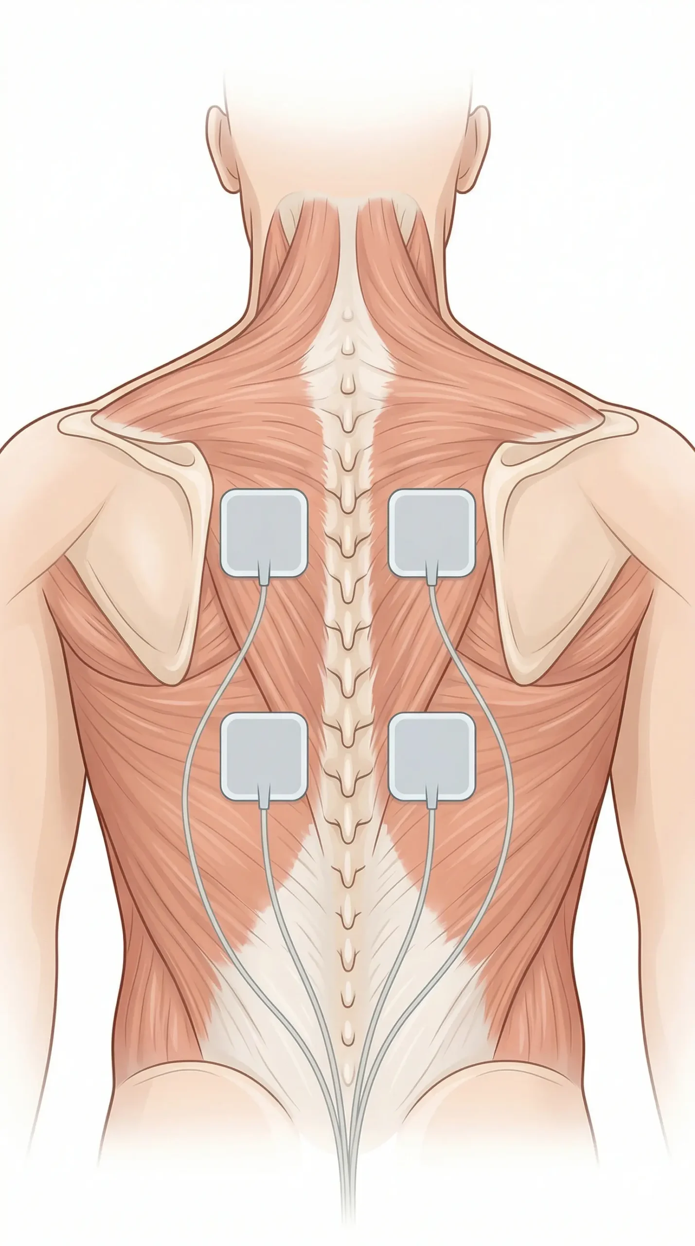 Cómo colocar TENS en la zona dorsal con electrodos en la espalda media