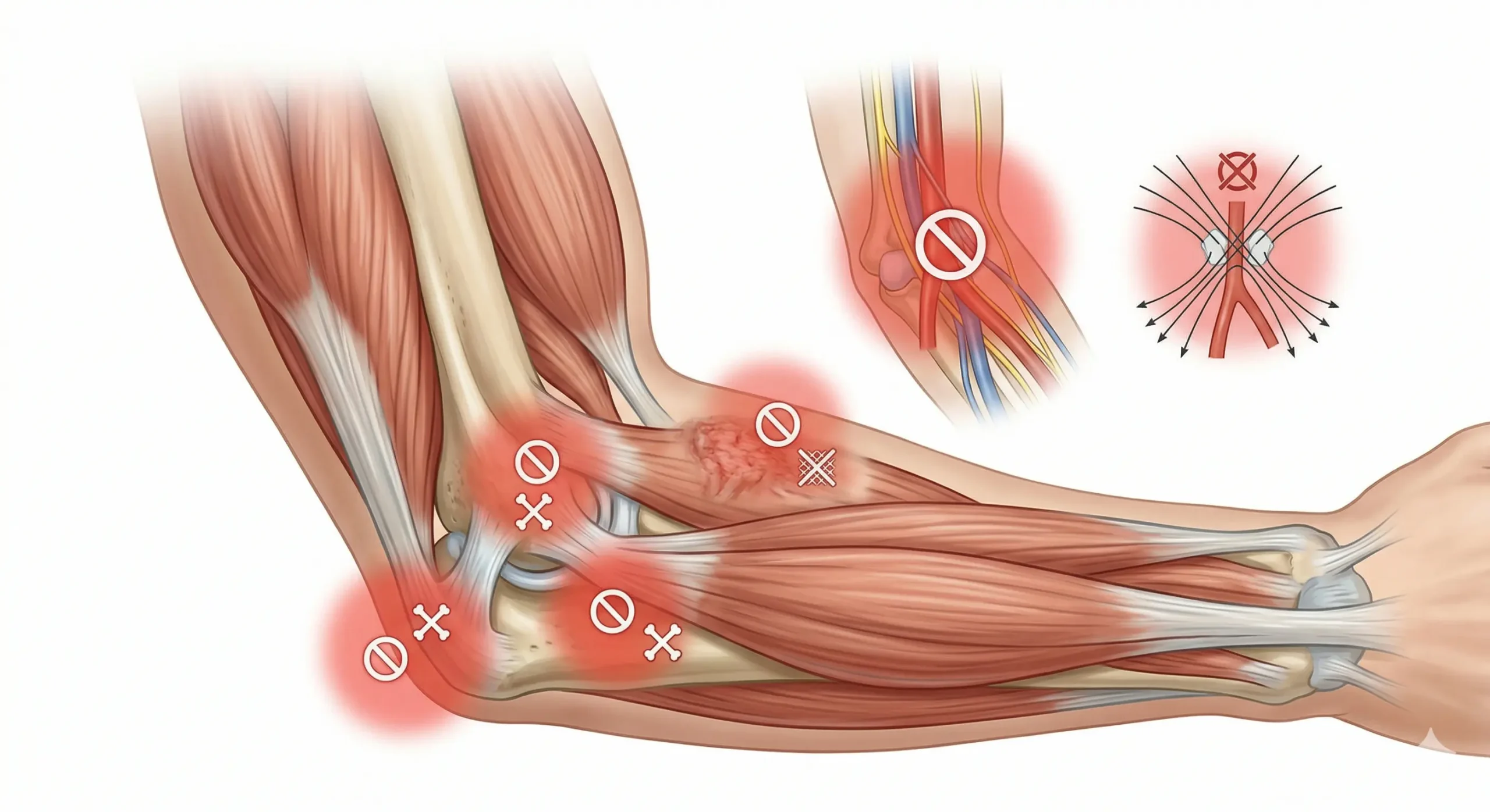 Dónde no colocar el TENS en el codo y zonas que conviene evitar
