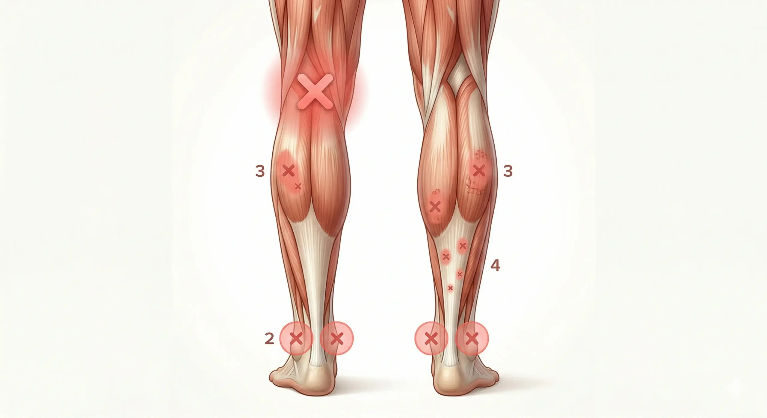 Dónde no colocar el TENS en gemelos y pantorrilla