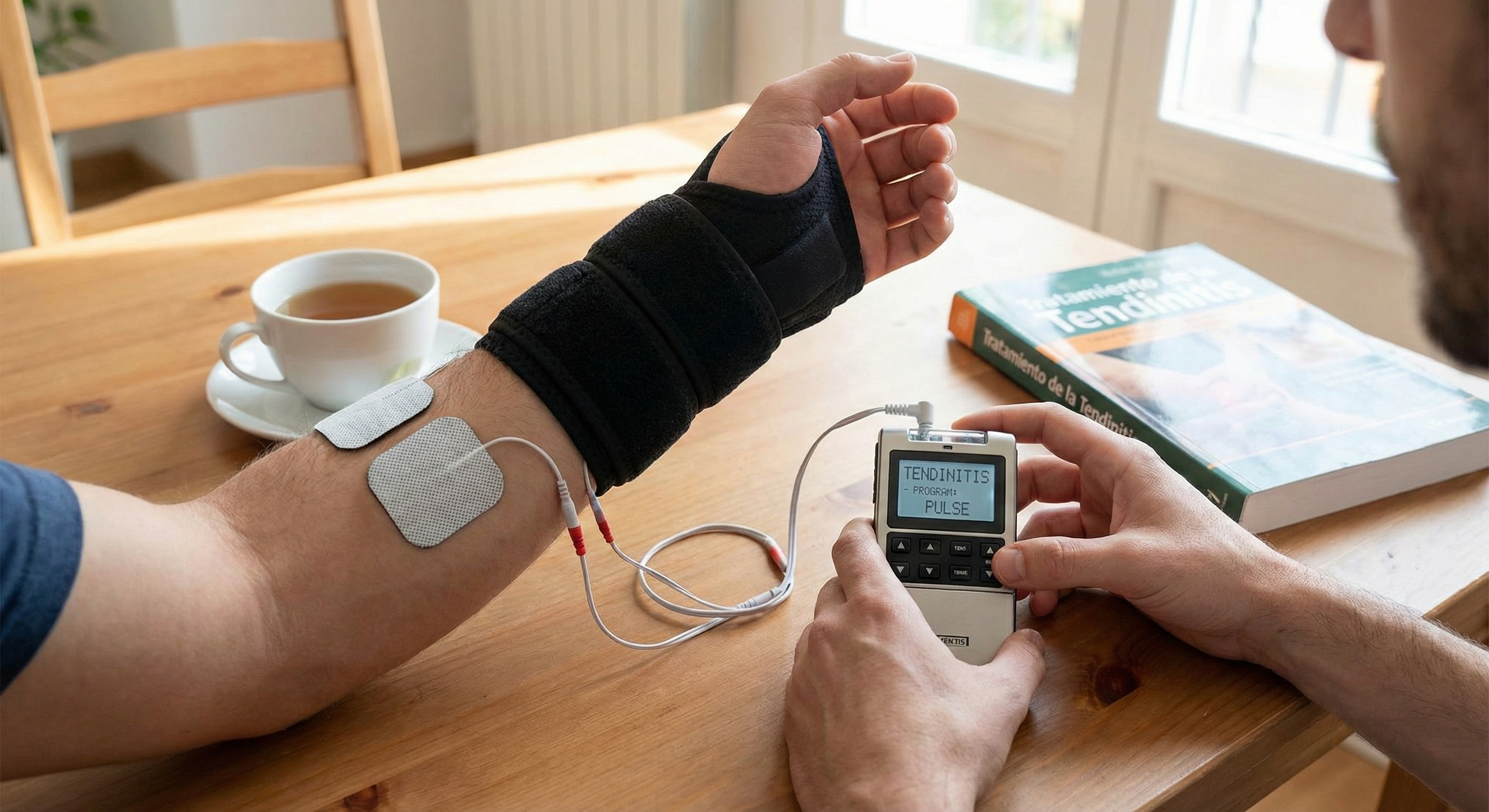 Referencia visual de TENS para tendinitis