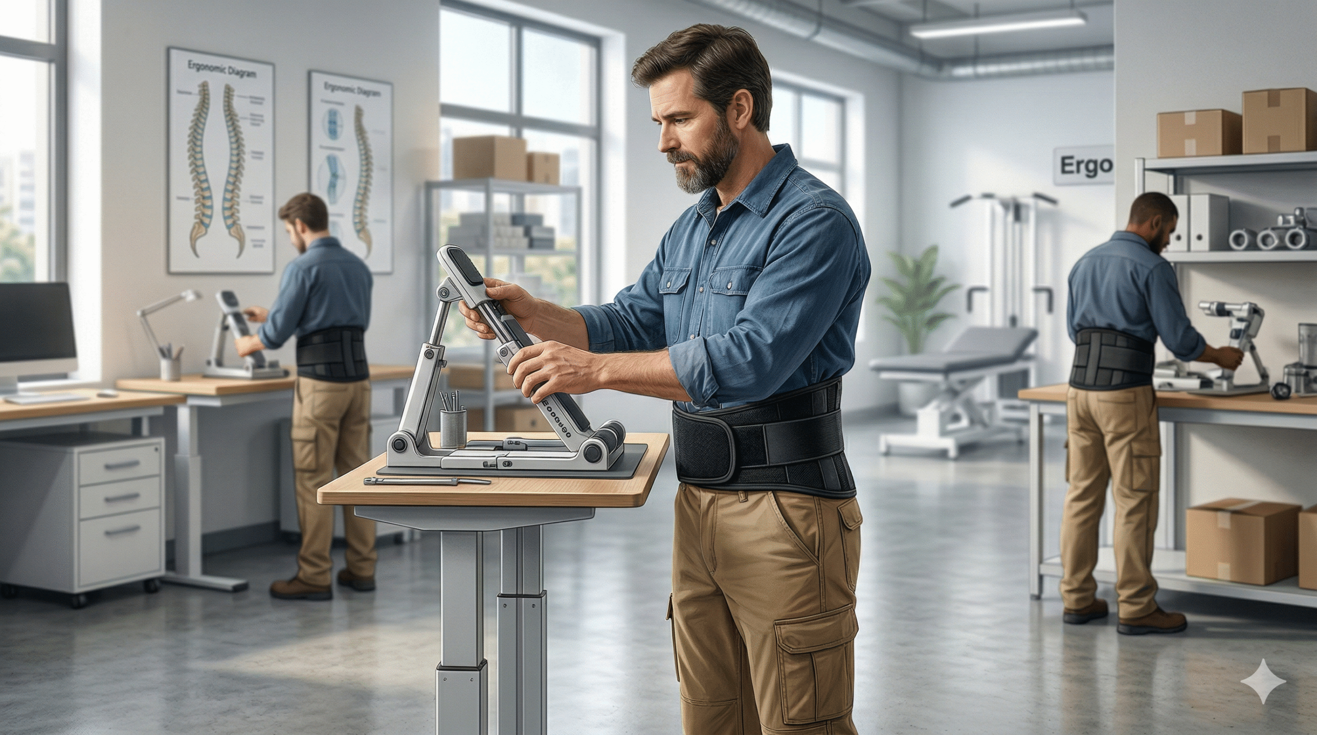 Uso de faja lumbar de trabajo en actividad laboral