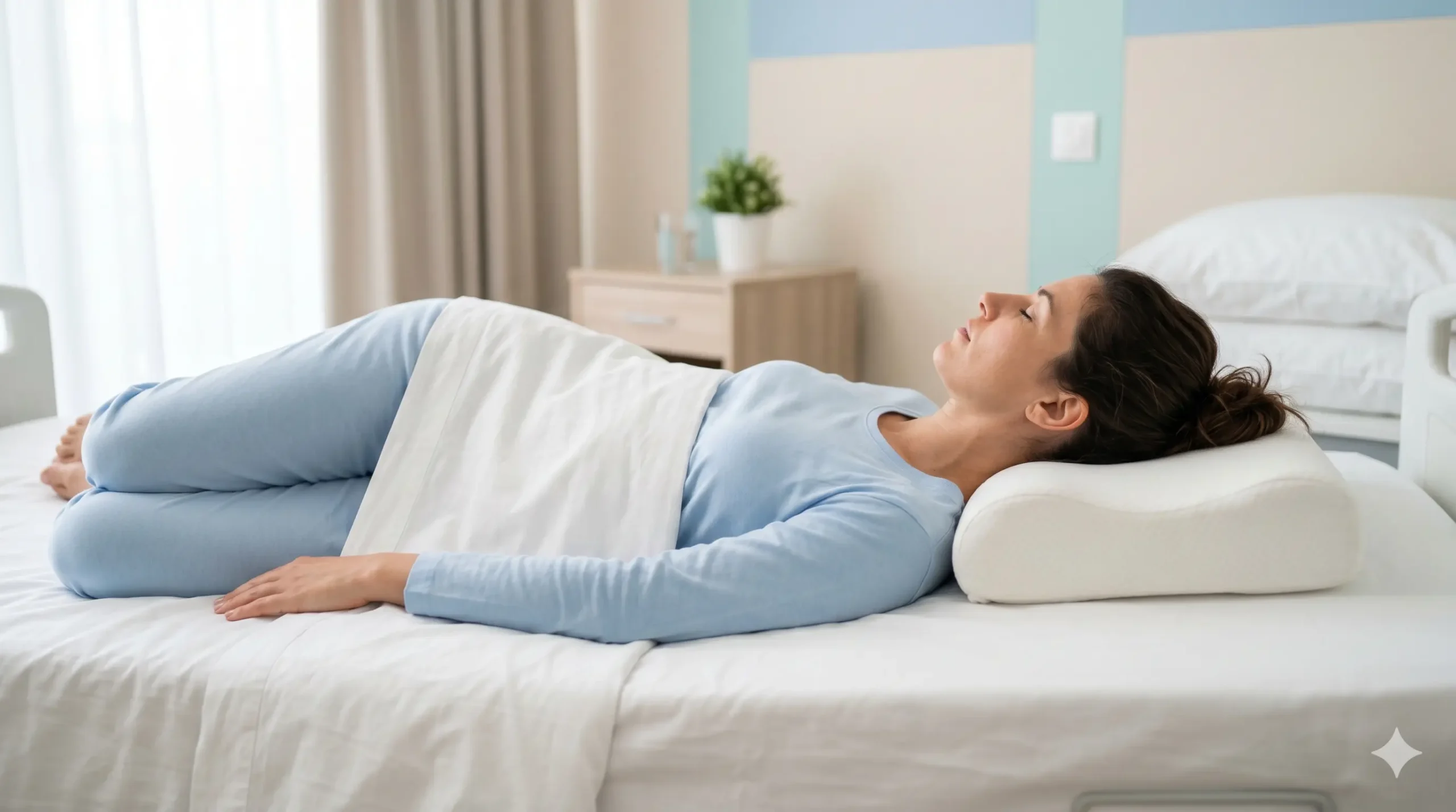 Altura correcta de una almohada cervical para dormir de lado