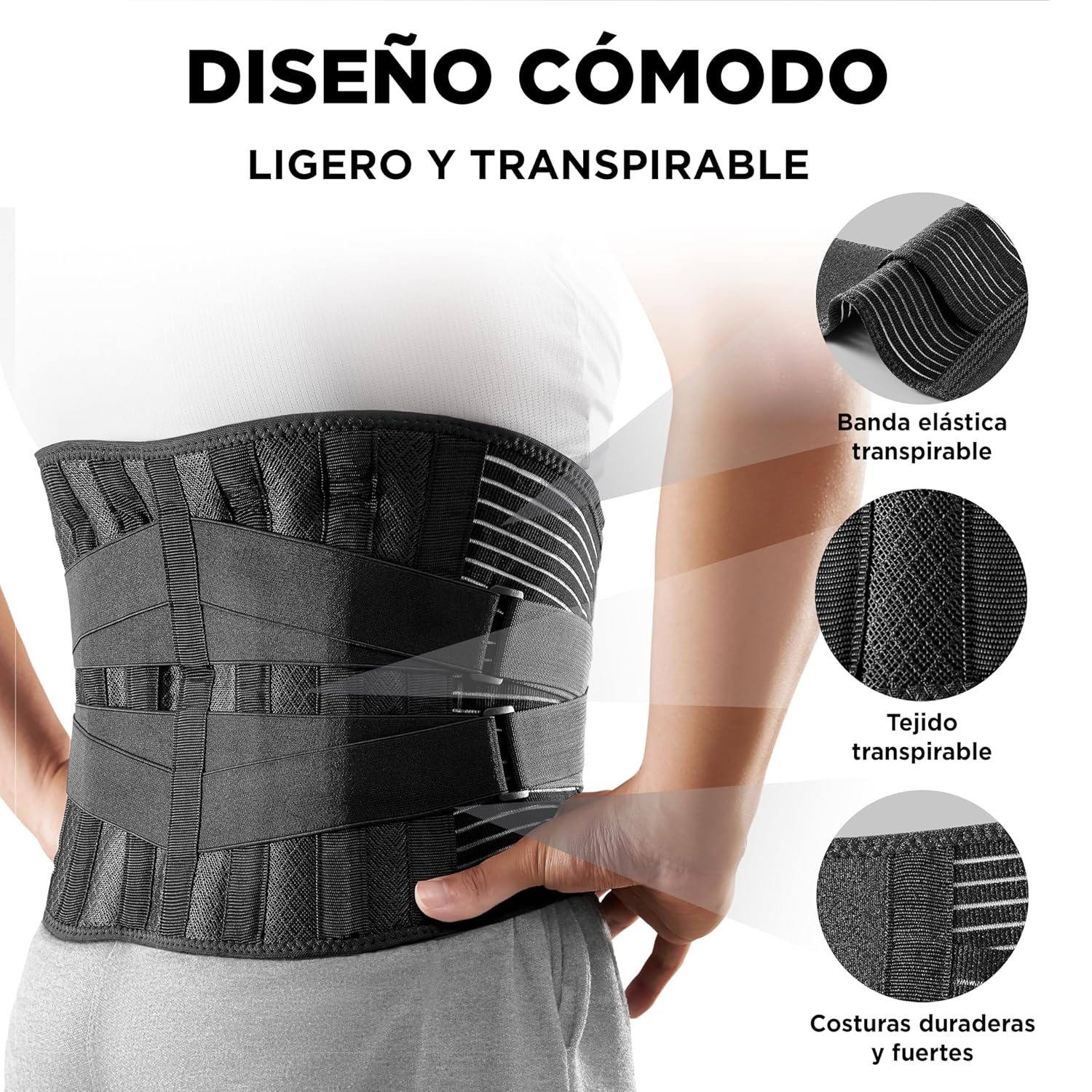Vitalbak faja lumbar con bolsa de transporte
