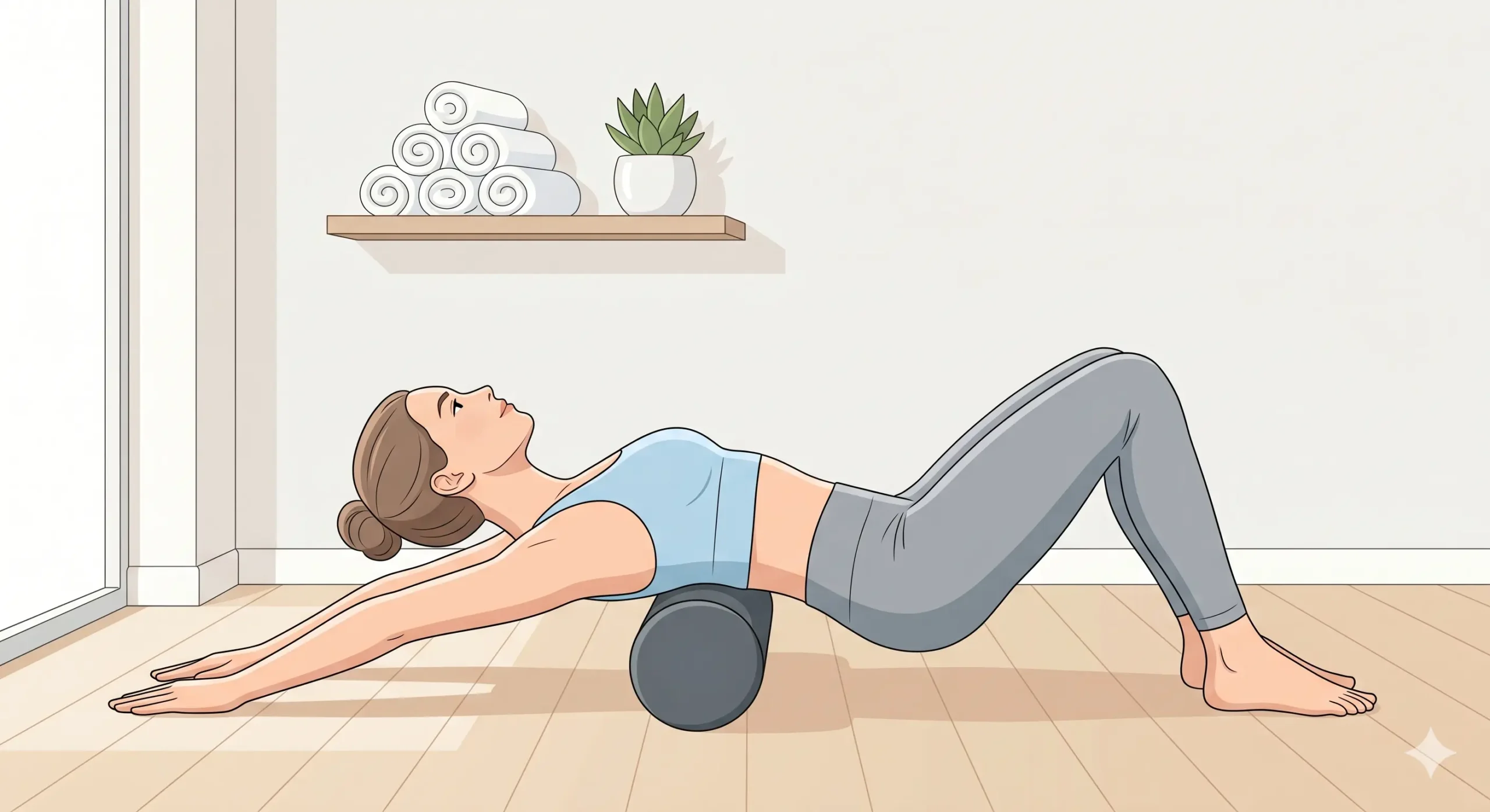 Movilidad con foam roller en la espalda