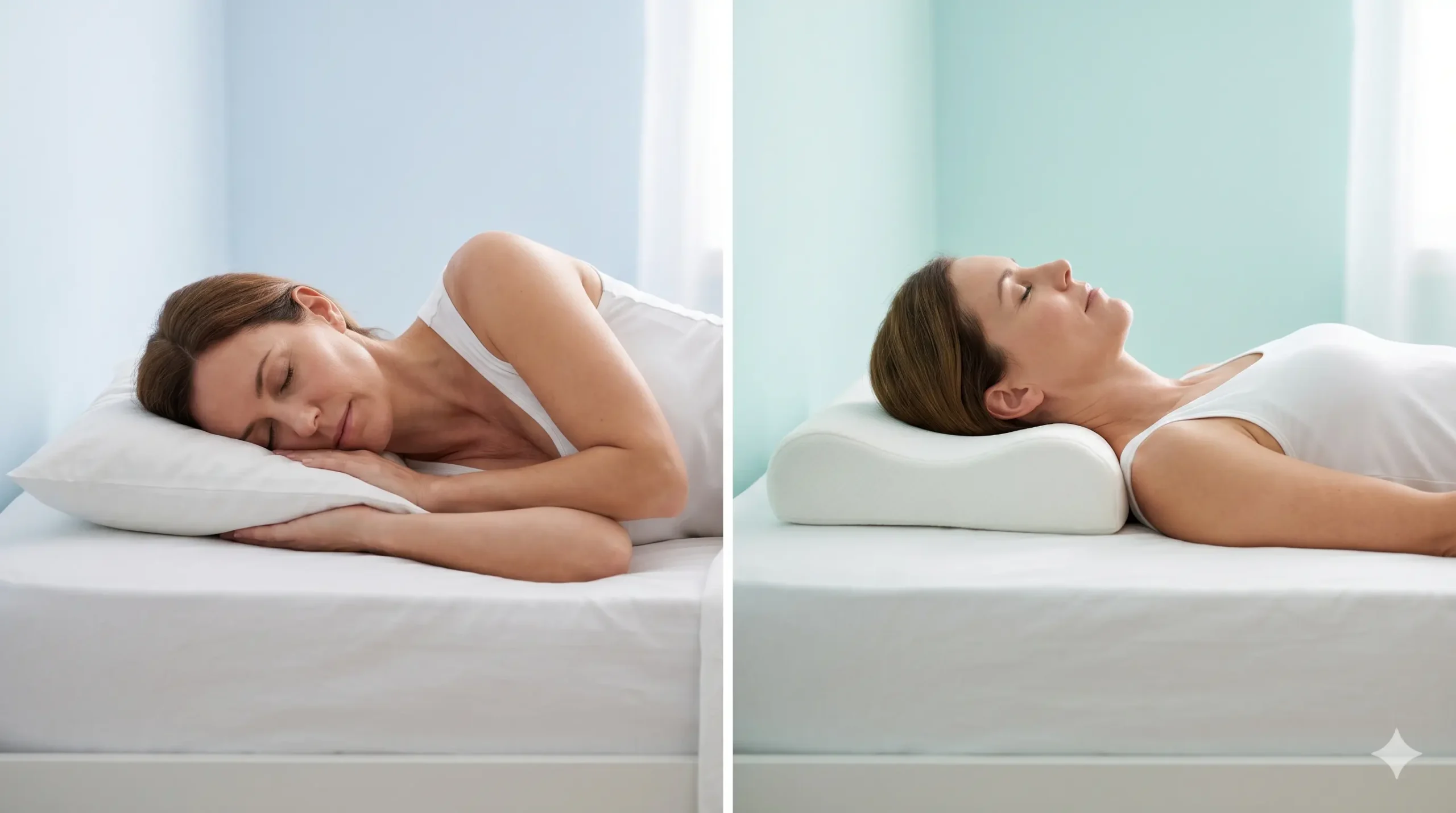 Comparación de presión en hombro y mala alineación al dormir de lado