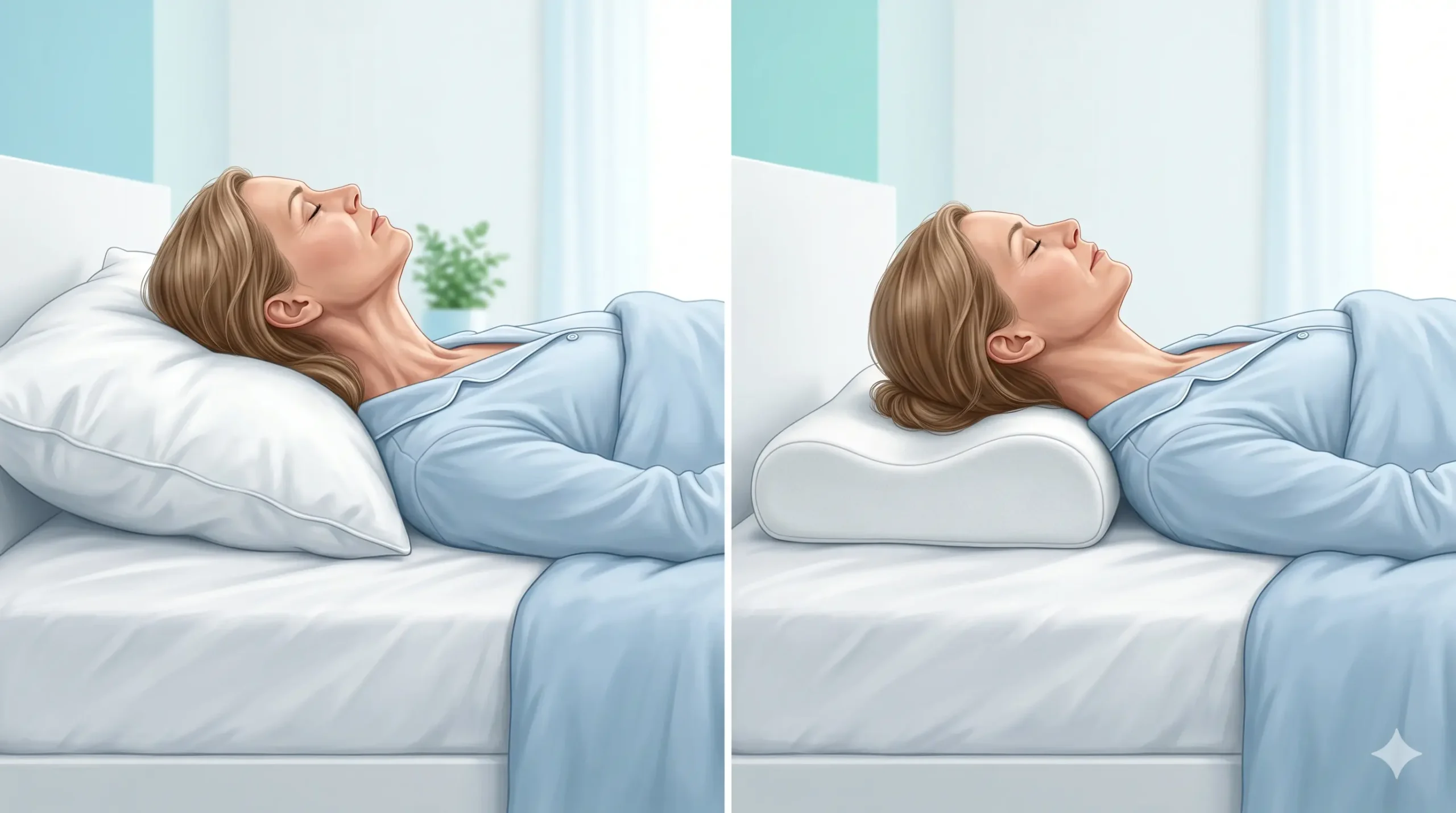 Problema de una almohada normal cuando no mantiene el cuello alineado