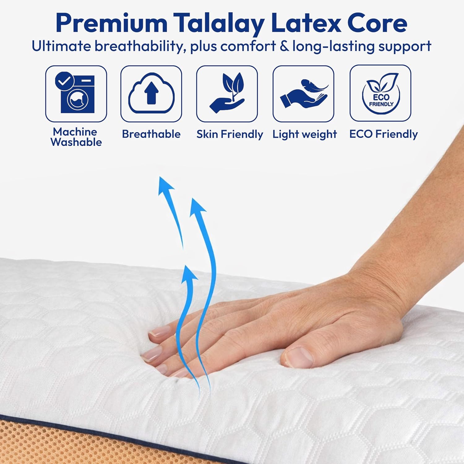 Detalle almohada cervical látex Talalay