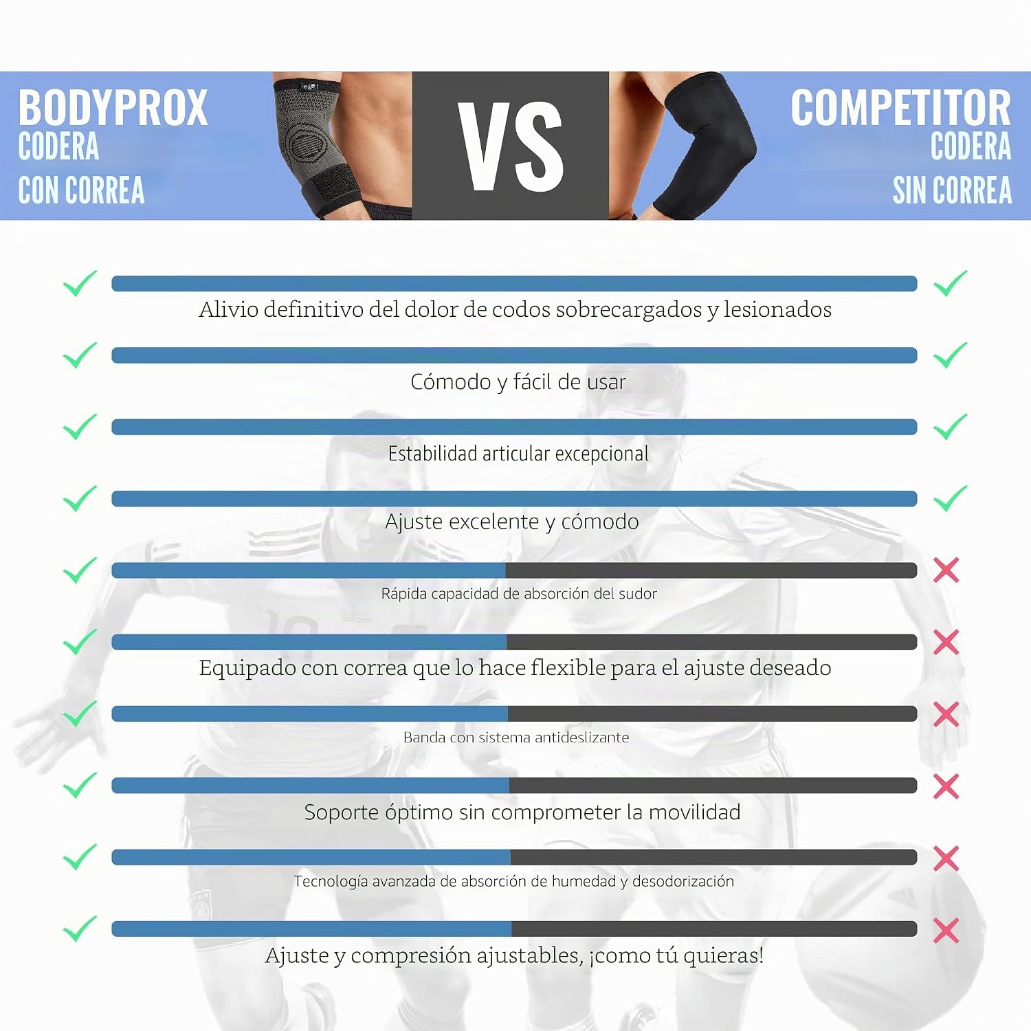 BODYPROX manga de codo con cincha ajustable