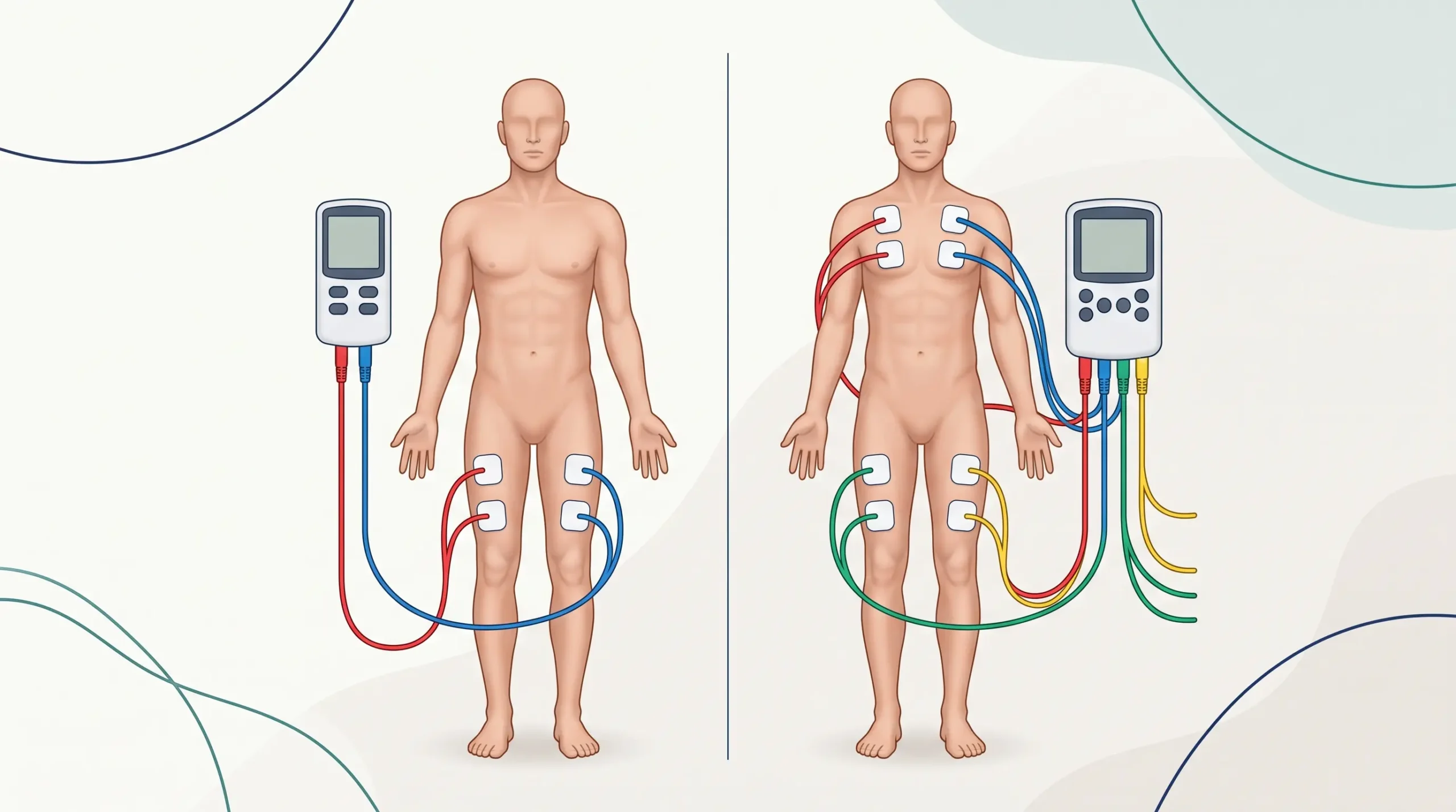 Diferencia entre electroestimuladores musculares EMS de 2 y 4 canales