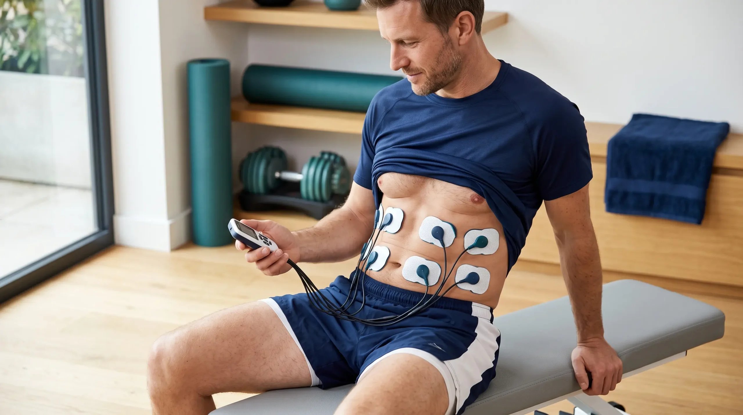 Electroestimulación EMS aplicada sobre la musculatura abdominal